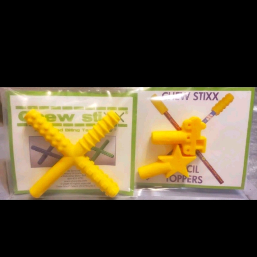 Sensory Chewable Stixx Fidget Pencil Toppers Set Chew Stixx Multi Textured $15